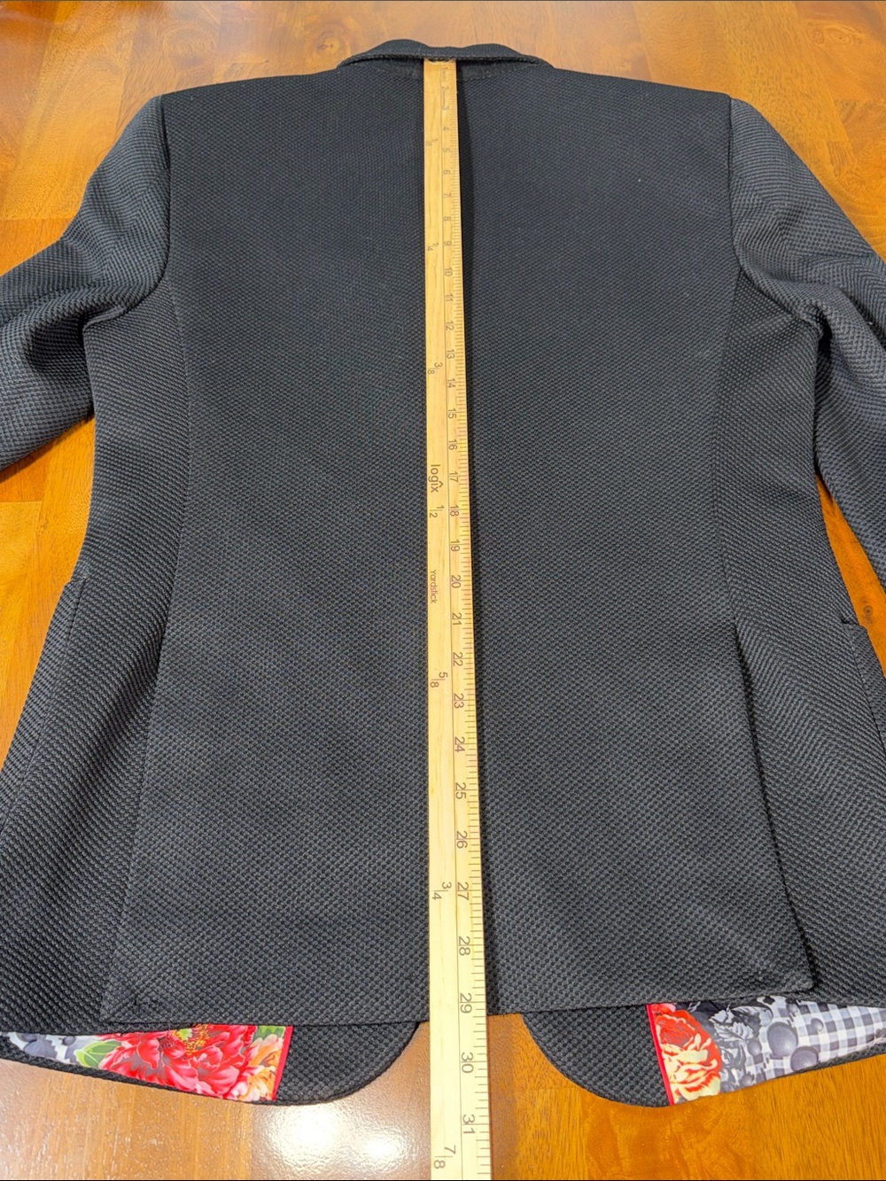 The Tailored Sportsman Black Textured Blazer with Red Accent Stitching - Picture 8 of 12